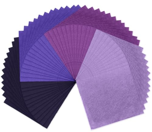 Filzstoff Bastelfilz Filz 48 Stück - 30 x 20cm Filzstoff, für Filzmatte Untersetzer Dekofilz Taschenfilz zum Nähen und DIY Basteln (Lila)