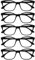 OPULIZE KAT Lesebrille - 5er-Pack - Cat-Eye Katzenaugen-Fassung - Schwarz - Herren & Damen - Federscharniere - RRRRR59-1 - +2.00