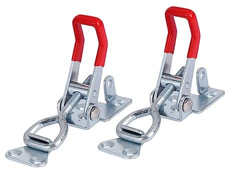 Kniehebelklemme aus Eisen, Verstellbar, Silber, 4 Stück