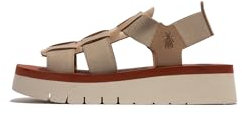 Fly London Damen SAMB245FLY Sandal, Taupe/Taupe/Brick, 39 EU