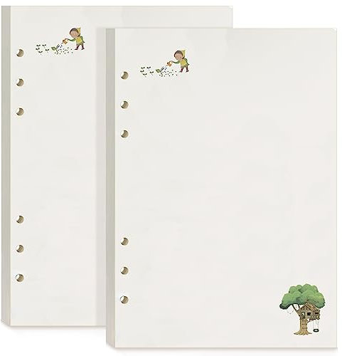 Skycase A5 Ringbuch Nachfüllpapier [3x 135 Blatt], 270 Seiten Leer, 6-Loch für Filofax, Ringordner, Notizbücher, Planer – Hochwertiges Schreibpapier, Archivierbar, Perforiert