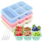 lbxtswpl Bento Snack Boxen, 4 Stück Bento Lunchbox, 5 Fächer Behälter Bento Snack Box mit Deckel Wiederverwendbare Mahlzeiten-Vorbereitungsbehälter für Schule Arbeit Reisen(Grün/Blau/Pink/Beige)