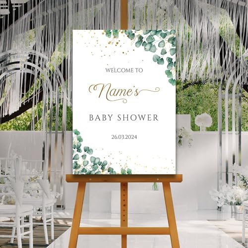 Eucalyptus Baby Shower Welcome Board, A1, A2, A3 or A4, Gender Neutral Baby Shower Sign, Baby Welcome Sign, Baby Boy Baby Girl Shower, Party