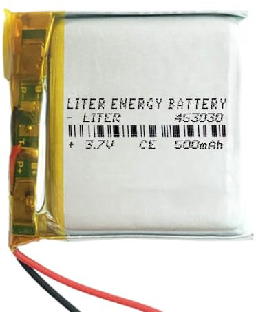 Battery 453030 LiPo 3.7V 500mAh 1.85Wh 1S 5C Liter Energy Battery for Electronics Rechargeable Portable Phone Smartwatch video light GPS - Not compatible for Radio Control 47x30x3mm (500mAh|453030)