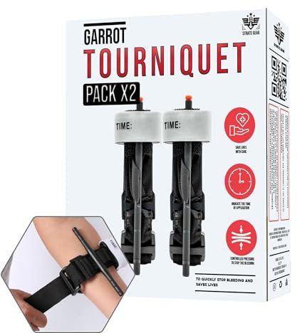 Pack x2 Garrot à Tourniquet cat Militaire infirmiere prise de sang medical pour kit de premier secours pour bras ou jambe