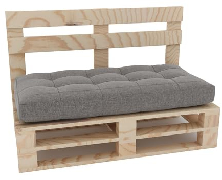 Lermowood Palettenmöbel Mpe Bank 100 x 60 cm Natur | Europaletten Indoor und Outdoor Lounge Gartenmöbel Holz Gartenmöbel Set Lounge Möbel Terrasse Balkon Loft Stil Paletten