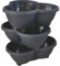 Vaso impilabile Tring Vasar, in polipropilene con Sottovaso Colore Bianco Vaso tridimensionale per Fragole, Fioriera da esterno ed interno, Tris 3 vasi per giardino verticale 44x44xh51 cm (Bianco)