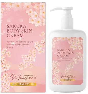 Lixuitme Crema Corpo Idratante al Fiore di Ciliegio, Firming Cream, Azione Emolliente 24 Ore, Texture Setificata a Rapido Assorbimento, Adatta a Pelli Sensibili, Idratazione Strati Epidermici