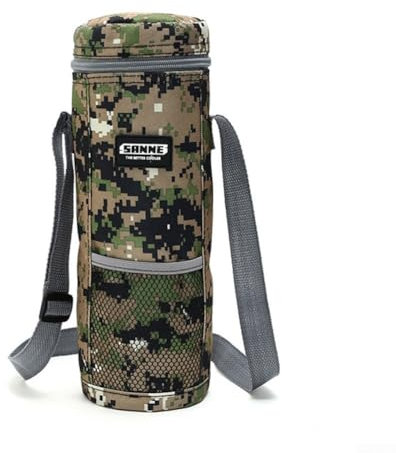 Bolsa térmica térmica para botella de agua al aire libre, bolsa térmica para camping, picnic, playa, viajes, con forro de aluminio (1,5 L, gris)