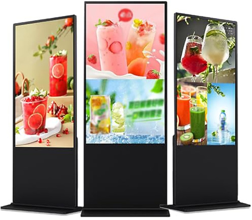 SUNBGRPYE Display Pubblicitario Verticale, Schermo LCD Ultra HD 1920 * 1080p, Supporta Wifi/RJ45/USB + Disco U, Visualizzazione A Schermo Diviso, per Negozi di tè al Latte, Caffetterie,49in