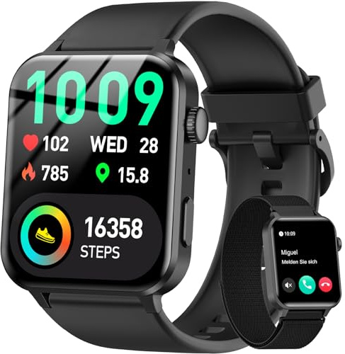 Yxtel Smartwatch Uomo Donna, Orologio Fitness con Chiamate Bluetooth e Schermo 1.85, Monitoraggio Sonno e Frequenza Cardiaca 24h, 100 Modalità Sportive IP68, per Android e iOS