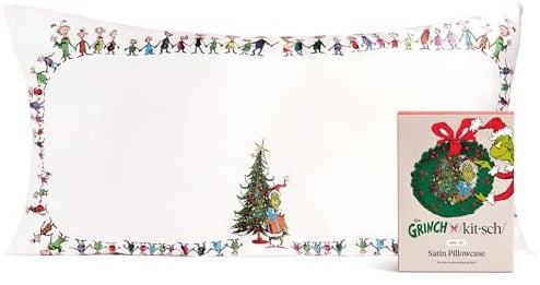 The Grinch x Kitsch Satin Pillowcase King- Who-Ville