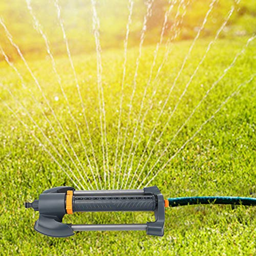 Zenithaur Garden Sprinkler 20 Loch Wasser Sprinkler Metall Basis rotierende oszillierende einstellbare Spray für große Rasen- und Gartenfläche sogar Abdeckung