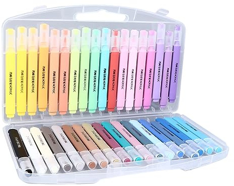 aqxreight Acryl-Farbmarker in 36 Farben mit Weichen Spitzen für Einfache Kontrolle. Vielseitige Farbstifte Zum Zeichnen und Basteln