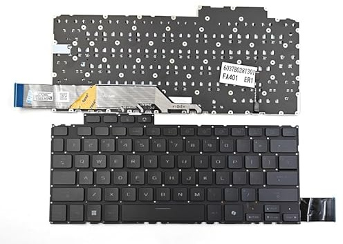 QWCOZSY Teclado para portátil TUF Gaming A14 FA401U FA401W FA401WV FA401WU FA401UV FA401UU, Color Negro, con retroiluminación (EE. UU.)