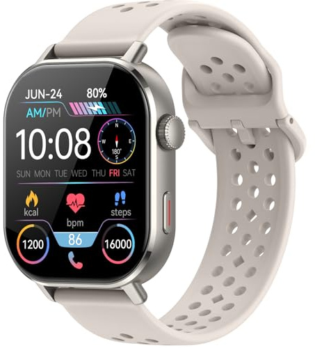 GPS Smart Watch, 2.06'' AMOLED Screen SmartWatch for Men Women (Answer/Make Calls), 110+ Sports Modes Activity Tracke with Heart Rate/Sleep/SpO2 Monitor, 5 ATM Waterproof Fitness Watch for Android iOS