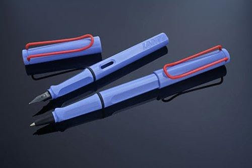 Lamy Safari Fountain Pen Blue & Red Medium