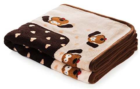 Snuggle Puppy Fleece Blanket for Dogs, Machine Washable, 48 x 30 in