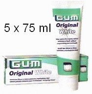 5 GUM Original White for Whitening Zahncreme, je 75 ml