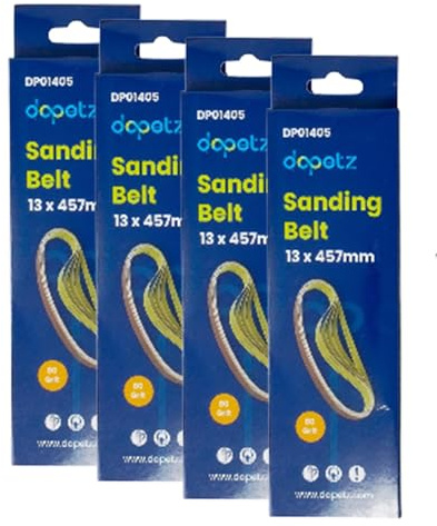 Dapetz ® Sanding Belt 13x457mm, 80 Grit for Grinding, Sharpening, Derusting, Precise Sanding on Metal and Wood, Compatible with Makita, Bosch, Dewalt Belt Sanders 20pcs