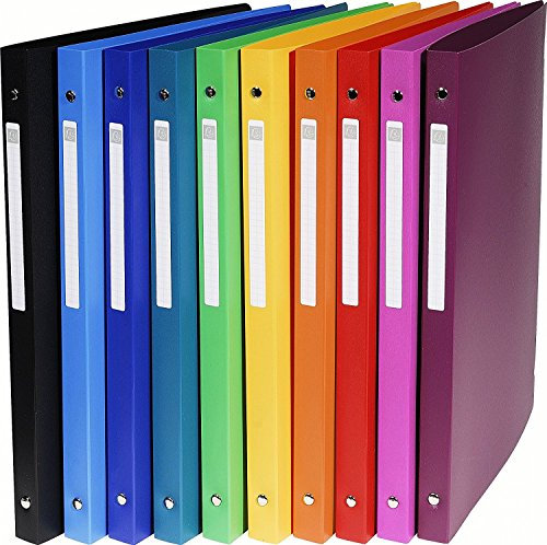 Exacompta 51299E Ringbuch 5er Pack sortiert -> 5 Farben zufällig (PP 500µ, 4 Ringe, Rücken 20mm, blickdicht, DIN A4)