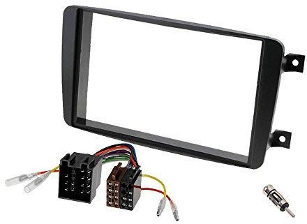 Audioproject A232 – Auto Radio de Radio Doble DIN Set de instalación Mercedes Clase C W203, CLK W209, Viano, Vito Marco de Montaje Adaptador de Radio Adaptador de Antena ISO DIN