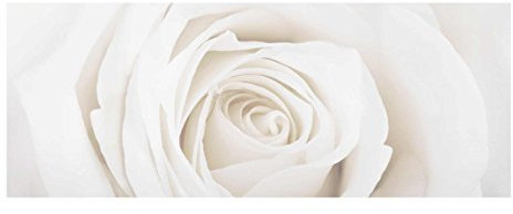 Bilderwelten Top Blumen Glasbilder Wandbild Foto Kunstdruck 30 x 80 cm, Pretty White Rose
