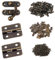 HOWDIA 50 Pcs Antique Small Hinges Piano Hinges Decorative with 25 Pcs Mini Cabinet Latch Hasps for Small Wooden Toy Box Chest Doll House Jewellery Boxes（Bronze Tone）