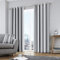 Fusion Whitworth Stripe Vorhänge mit Ösen, gestreift, 100% Baumwolle, 168 x 183 cm, 1 Paar Übergardinen, Grau