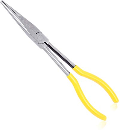SPEEDWOX 11 Inches Long Reach Needle Nose Pliers Long Nose Pliers Straight Serrated Jaws