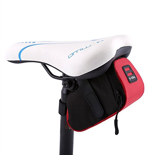 Wakects Fahrradsatteltasche, Satteltasche für Fahrrad Satteltasche für Radfahren, Reisen,15 x 7 x 7 cm (Rot)
