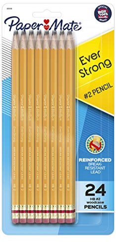 Paper Mate EverStrong #2 Pencils Reinforced Break-Resistant Lead When Writing 24-Pack