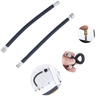 Anday Air Pump Inflator Extension Hose High Pressure Schrader Valve for Mountain Road Bike Bicycle with Brass Presta Valve Adaptor,2 Pack