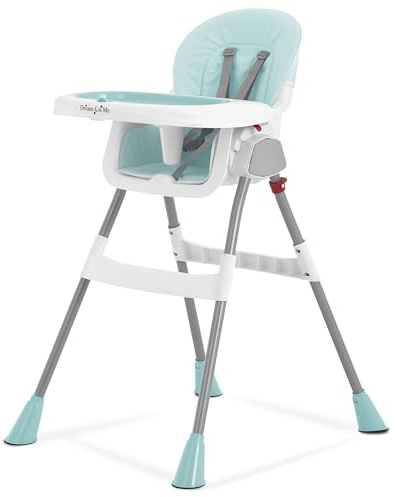 Dream On Me TableTalk 2-in-1 High Chair for Baby & Toddler – Convertible High Chair to Junior Chair, Removable Padded Seat, Dual Dishwasher-Safe Trays, Styrdy Steel Frame, Quick Folding Design – Aqua