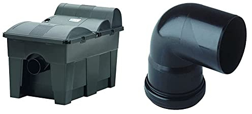 Oase 57377 Durchlauffilter BioSmart 16000 | Filter für bis zu 16.000 l/h | Filtersystem | klares Teichwasser | Teichfilter & DN75/87 Verbindungsbogen, Schwarz