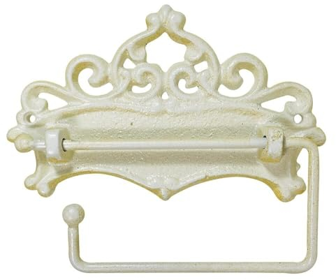 Toilettenpapierhalter Jugendstil Nostalgie Gusseisen Antik-Stil Weiß Vintage