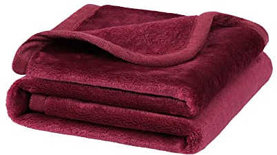 PiccoCasa Pet Dog Fluffy Fleece Bed Blanket, Burgundy 60cm x 80cm | Soft and Warm Puppy Blanket Throw, 330GSM Flannel Fleece Material, Machine Washable, Pet Size, Durable