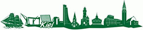 Skyline4u Kiel Skyline Aufkleber Sticker Autoaufkleber City Gedruckt - 20x4cm grasgrün