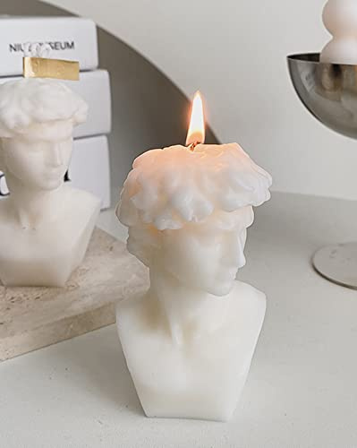 David Bust Statue Duftkerze, 110 g, Aroma, Sojawachs, griechisch-ästhetisch, dekorative Kerze für Tisch, Foto-Requisite, Geburtstagsgeschenk, perfekt für Meditation, Stressabbau, Stimmungssteigerung