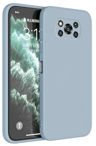 Topme Handyhülle Hülle Fur Poco X3 Pro/Poco X3 NFC (6.67 Inches) Case Schutzhülle, Hautschutz Aus TPU Silikonhülle - Rauchblau