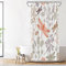 Shrahala Scarlet Wilderness Dragonfly Decorative Shower Curtain, Blackish Green Vintage Floral Bathroom Décor Polyester Fiber Waterproof with Plastic Rings for Shower Stall Bathtubs 72 x 36 in