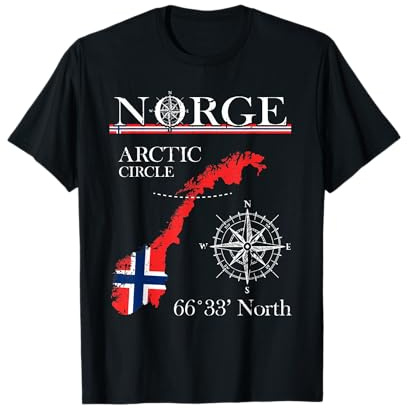Norge Arctic Circle - Polar Nordnorwegen, norwegische Flagge T-Shirt