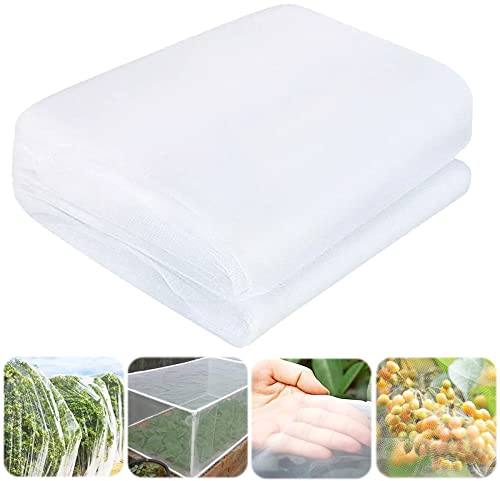 Filet Anti-Insecte de Jardin 2.5 x 10 M, Protection en Maille Fine 60 Mesh pour Plantes, Légumes, Fruits, Serre, Fleurs et Arbres Fruitiers