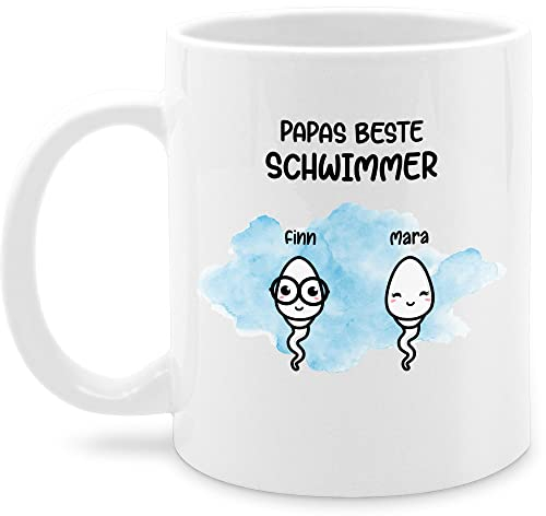 Tasse Tassen 325ml - zum Vatertag - Papas beste Schwimmer - Geschenke Männer Vater Witzig Väter Lustig - 325 ml - Weiß - samen vatertagsgeschenk papa bester schwimmerzelle kaffeetasse für meinen