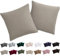 Soifox Kissenbezug 80x80 2er Set - Kopfkissenbezug 80 x 80 Natur 100% Mikrofaser bügelfrei & knitterfrei mit Reißverschluss