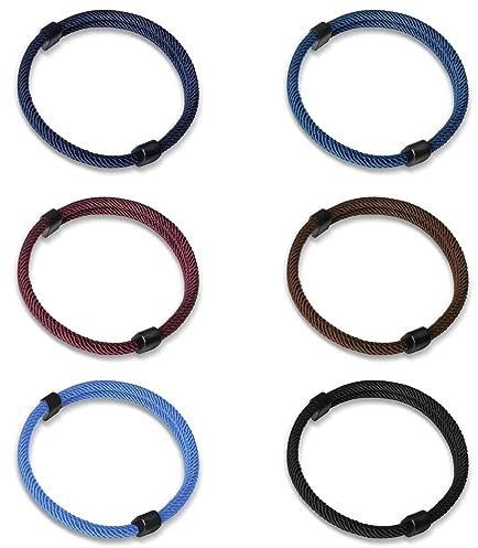 GoPaw 6 Pcs Nautical Braided Bracelet, Men Women Rope Cord Surfer Bracelet,Raided Nautical Bracelets, Adjustable Friend Bracelet Bracelets For Men Women Teens (Multicolor B)