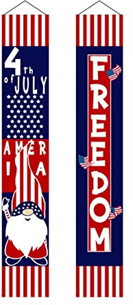Independence Day Banner Couplet Hintergrund Outdoor Indoor Türvorhang Dekoratives Zubehör Accessoires (Red, One Size)