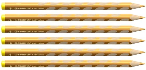 STABILO - Ergonomischer Buntstift für Linkshänder - EASYcolors | 6er Pack, gold