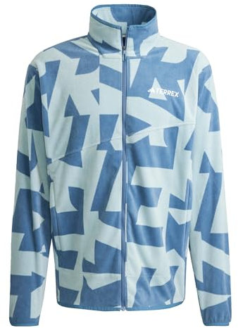 adidas Herren Terrex Multi Printed Full Zip Fleece Jacket, Magic Grey/Wonder Steel, M