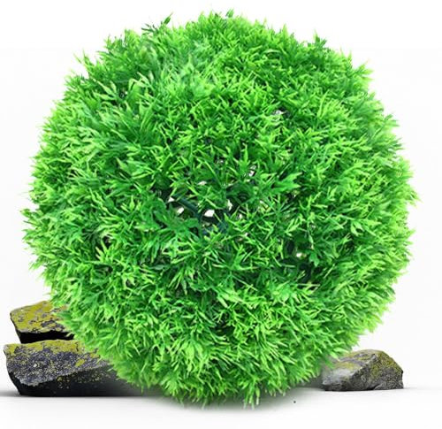 Générique Runde Buchsbaumblätter – Formschnitt-Kugelblatt-Effekt | 4-lagige Formschnittkugel aus Kiefernholz | künstliche Baumkugel aus PVC | künstliche grüne Kugel